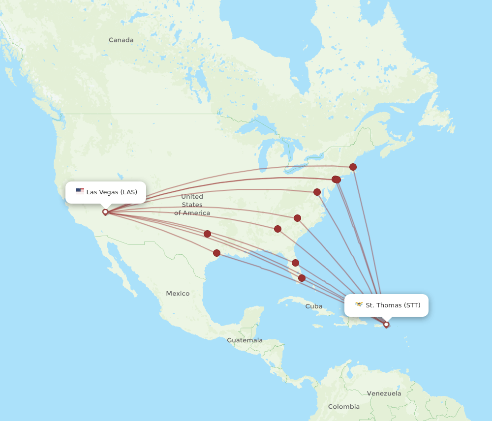 LAS-STT flight routes
