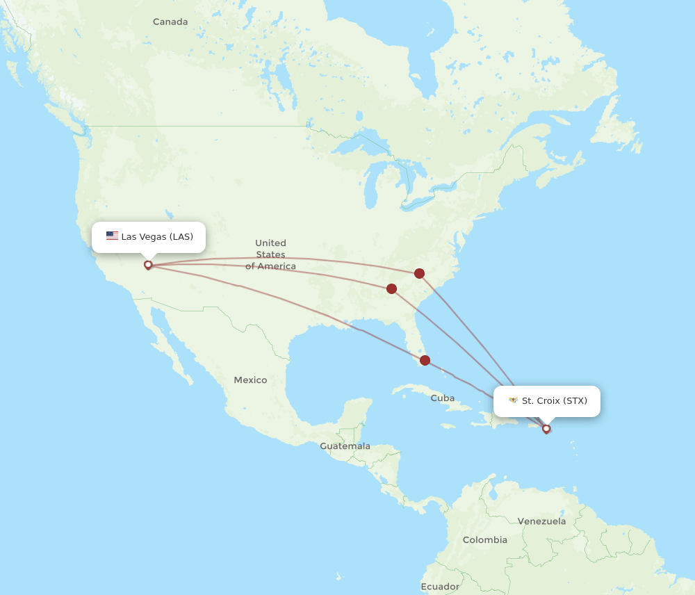 LAS-STX flight routes