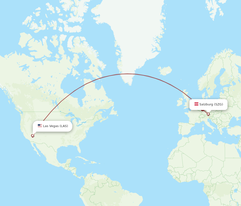 LAS-SZG flight routes