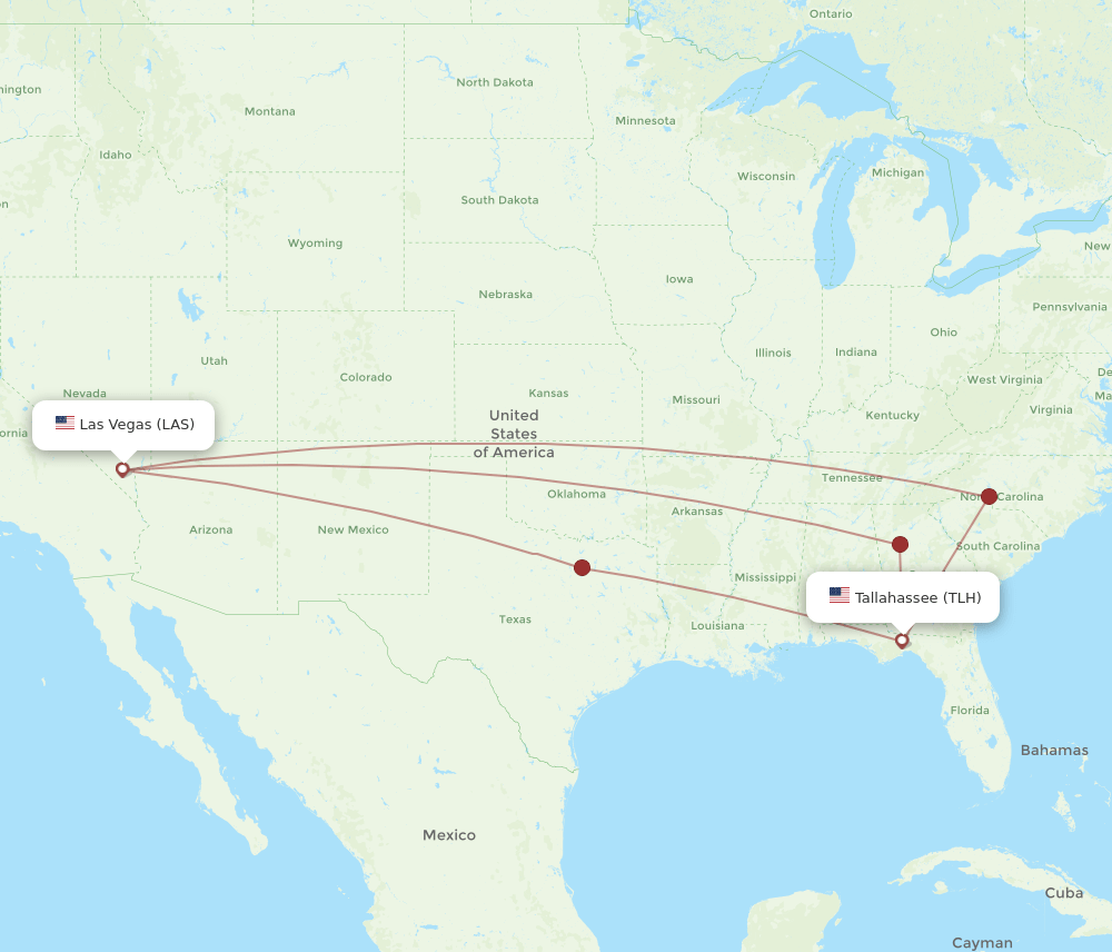 LAS-TLH flight routes
