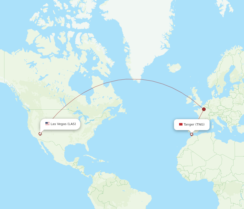 LAS-TNG flight routes