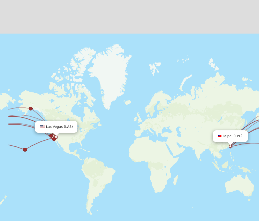 LAS to TPE flights and routes map
