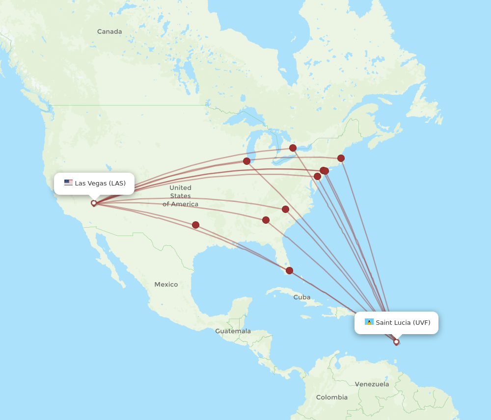 LAS-UVF flight routes