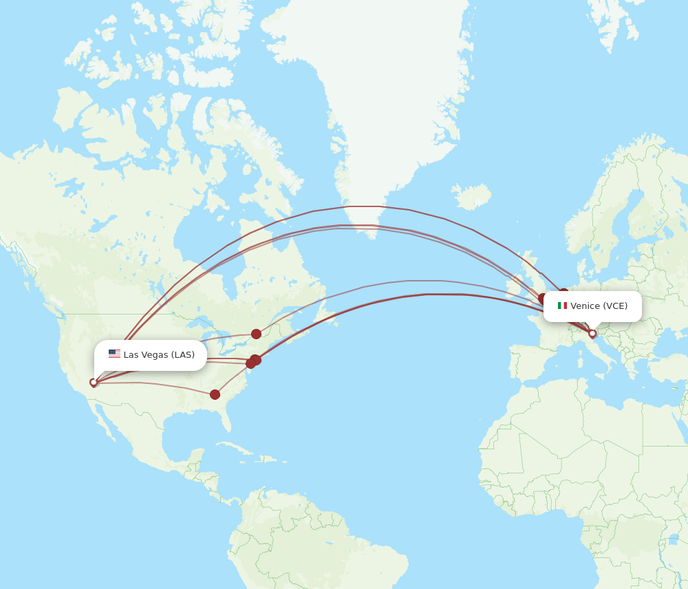 LAS-VCE flight routes