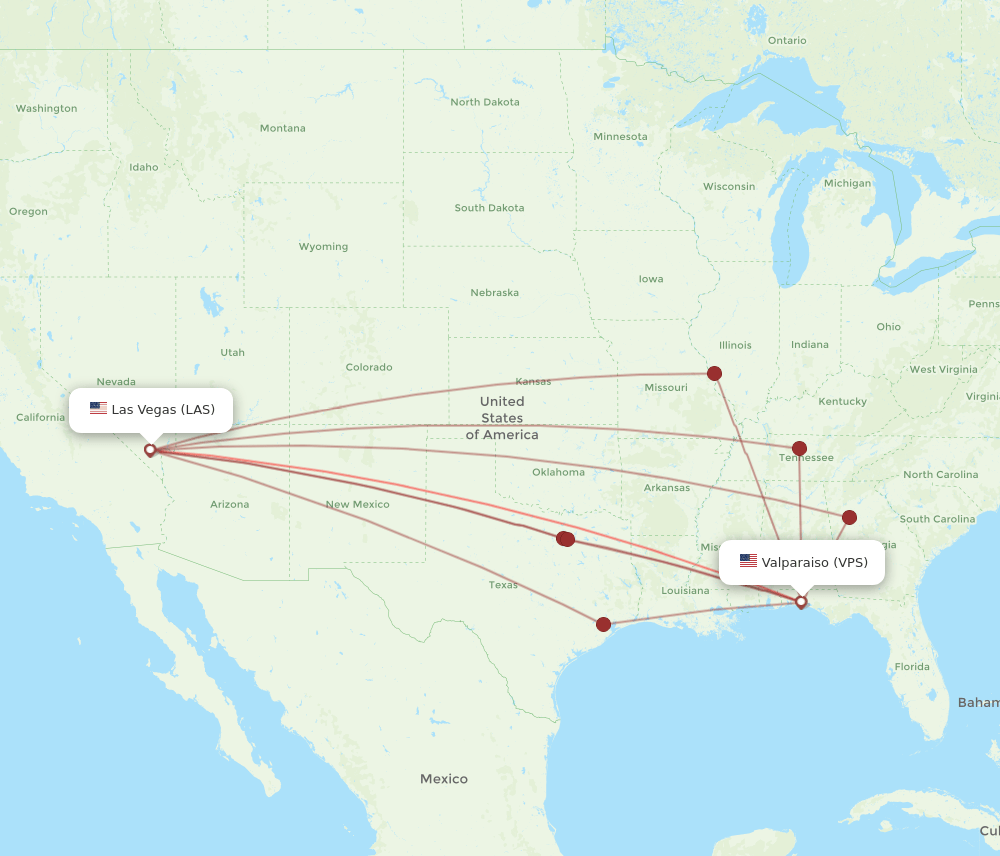 LAS-VPS flight routes