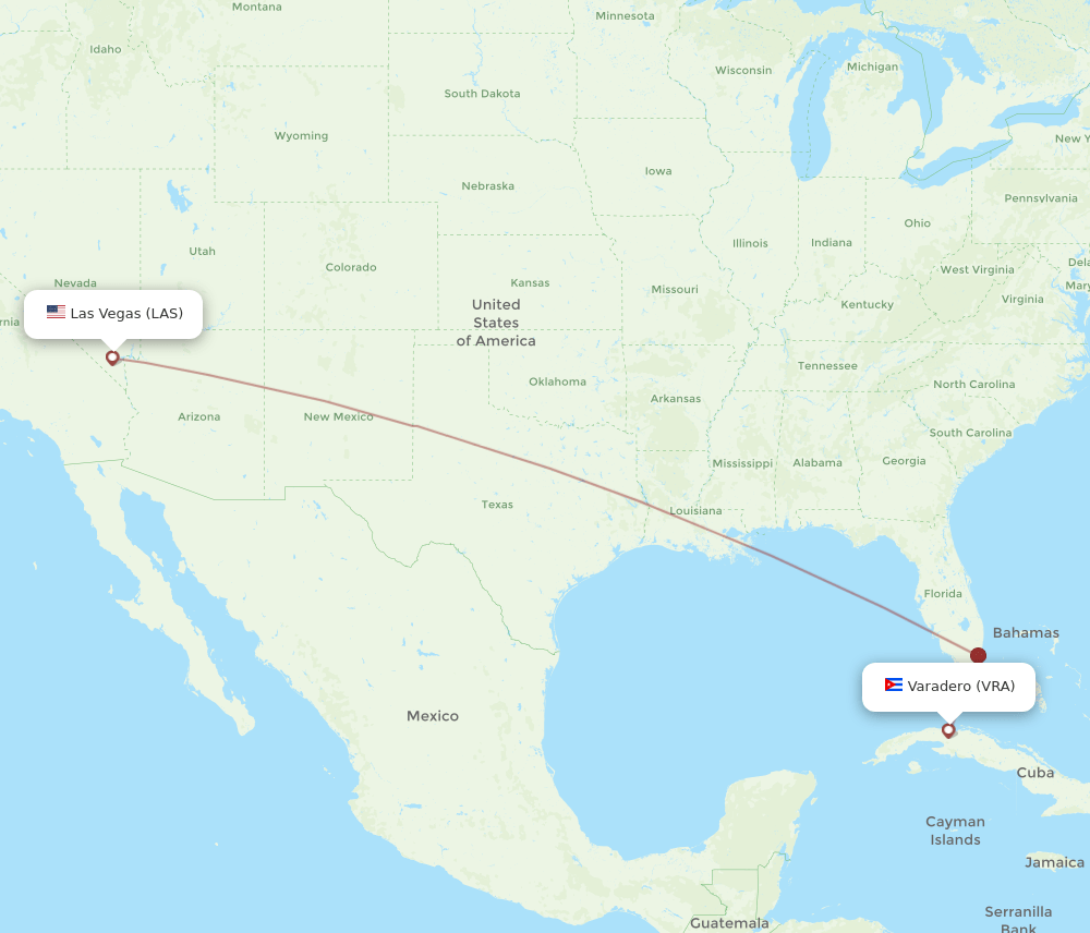 LAS-VRA flight routes