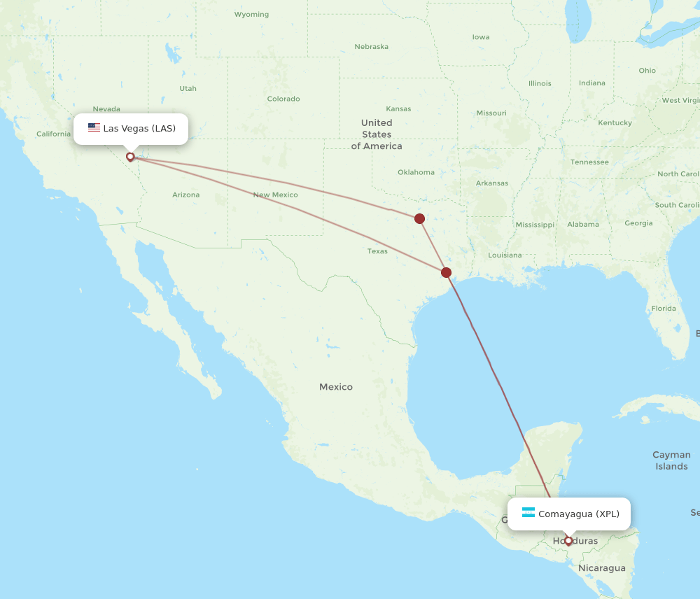LAS-XPL flight routes