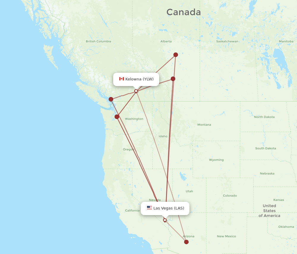 LAS-YLW flight routes