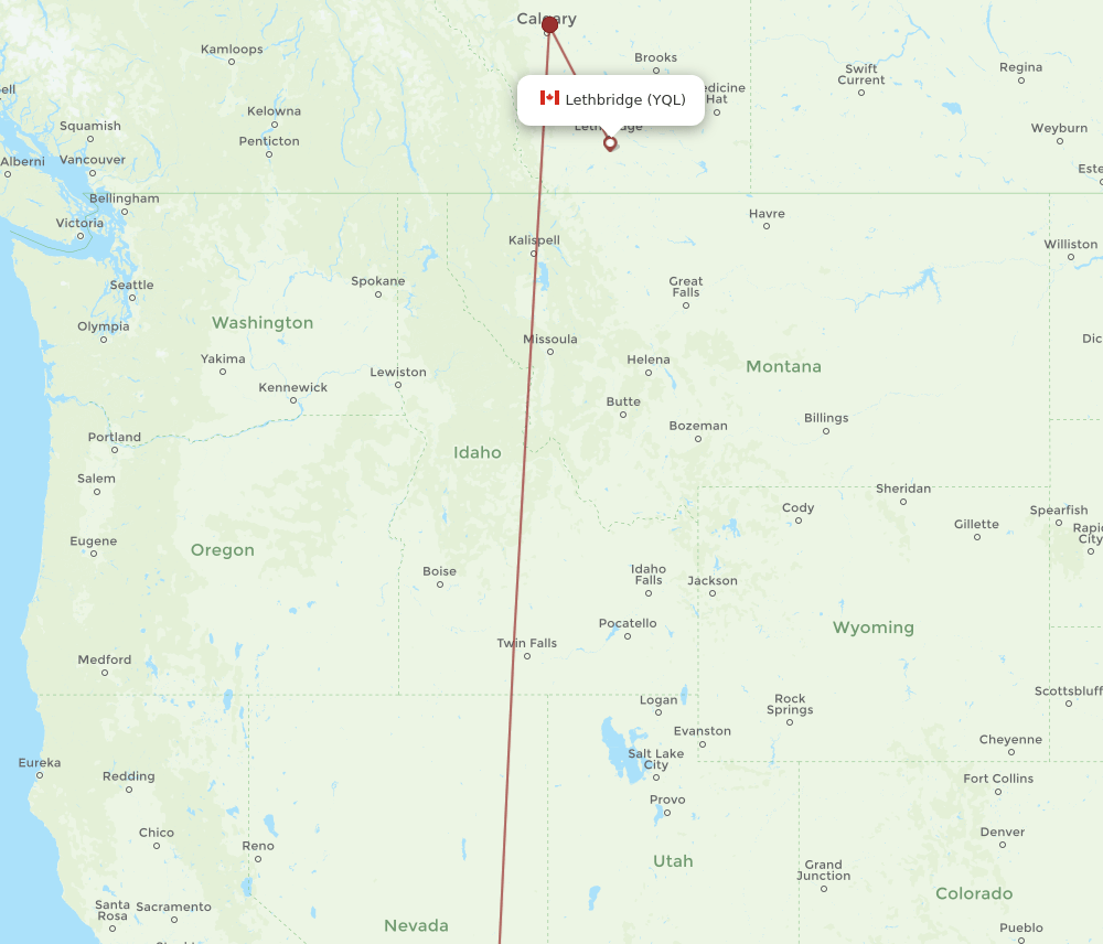 LAS-YQL flight routes