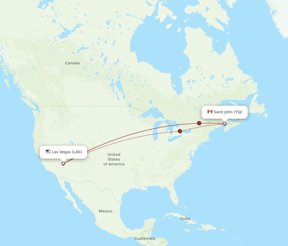 LAS-YSJ flight routes