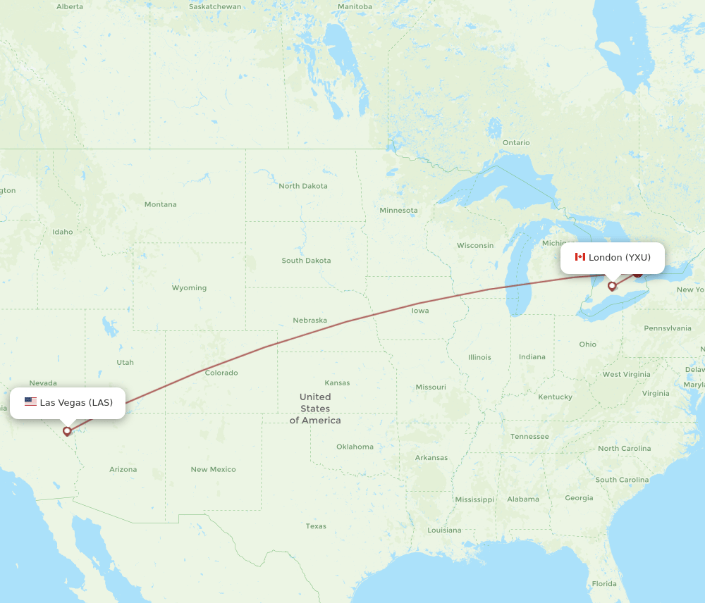 LAS-YXU flight routes