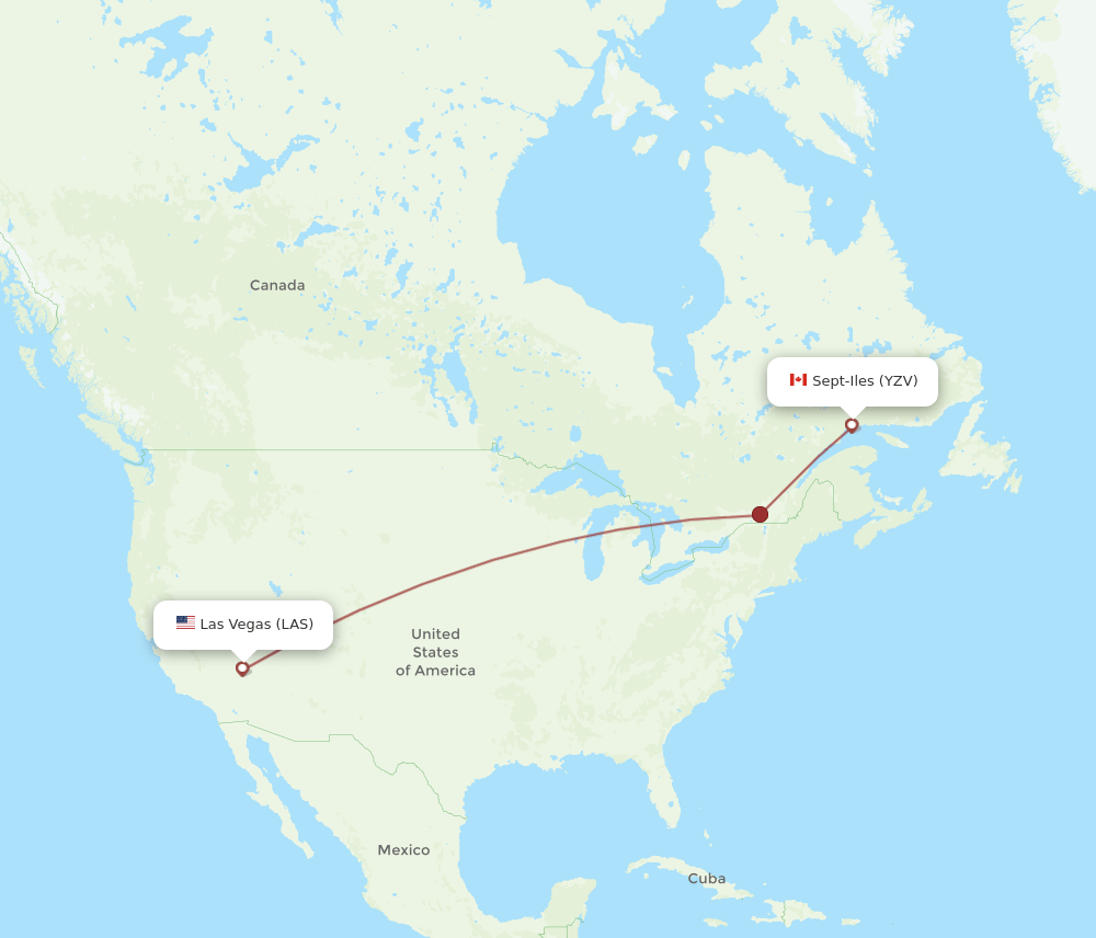 LAS-YZV flight routes