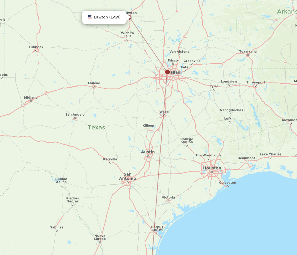 LAW to HRL flights and routes map