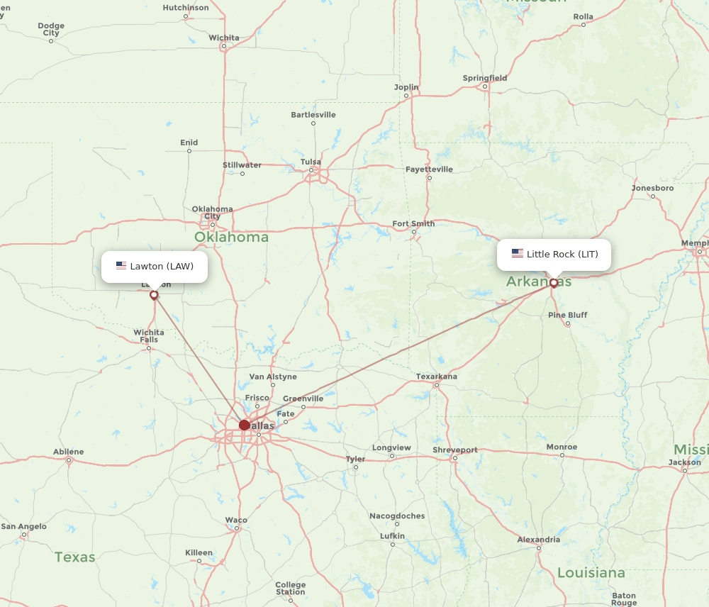 LAW-LIT flight routes