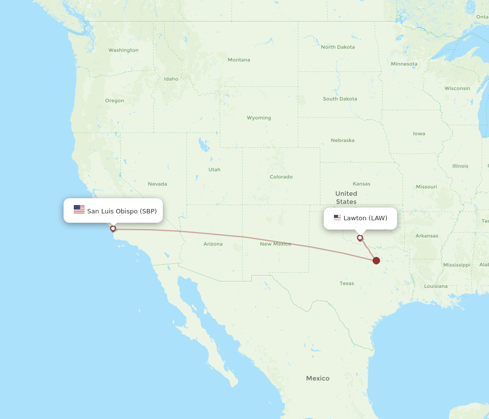 LAW-SBP flight routes