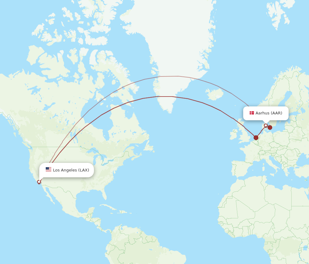 LAX-AAR flight routes