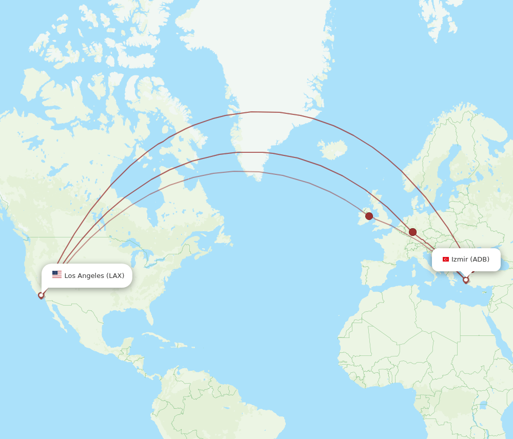 LAX-ADB flight routes