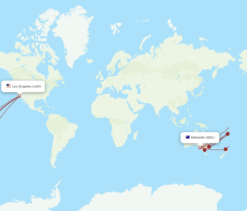 LAX-ADL flight routes