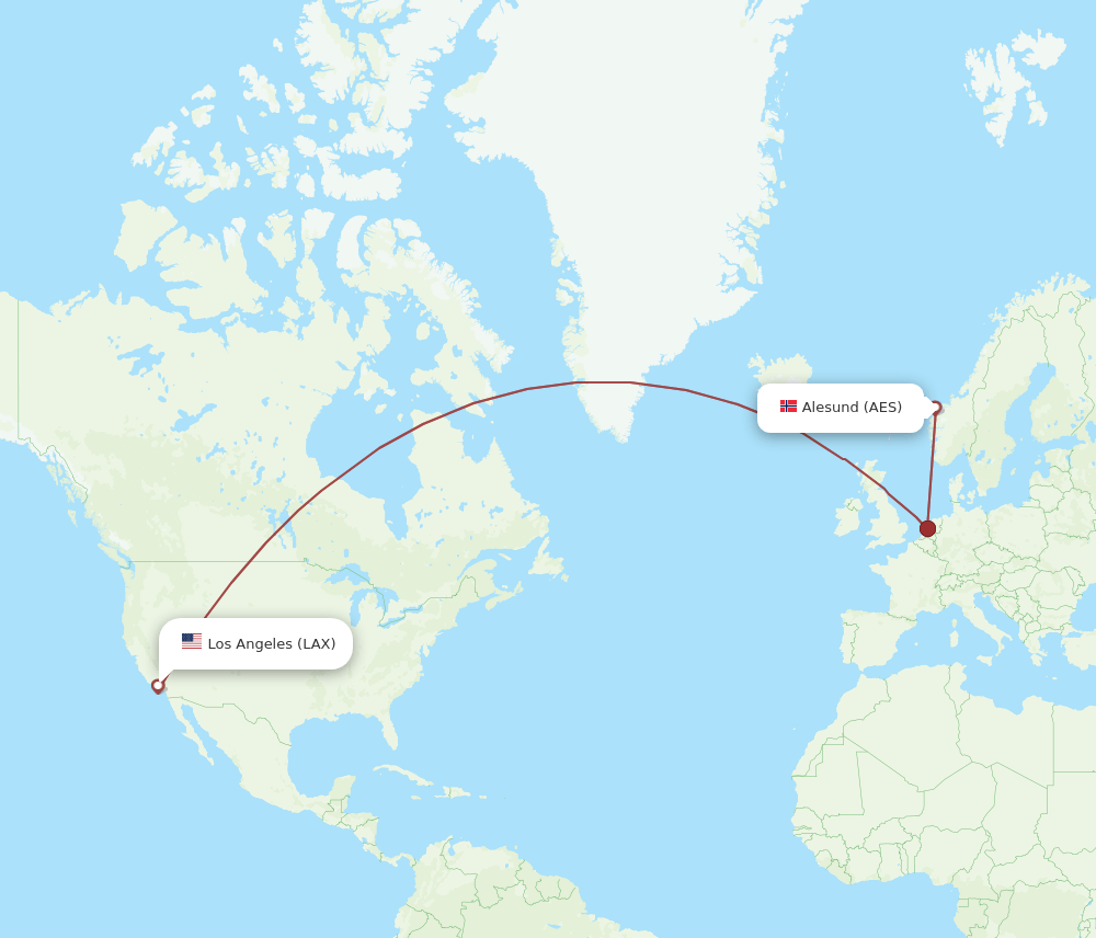 LAX-AES flight routes