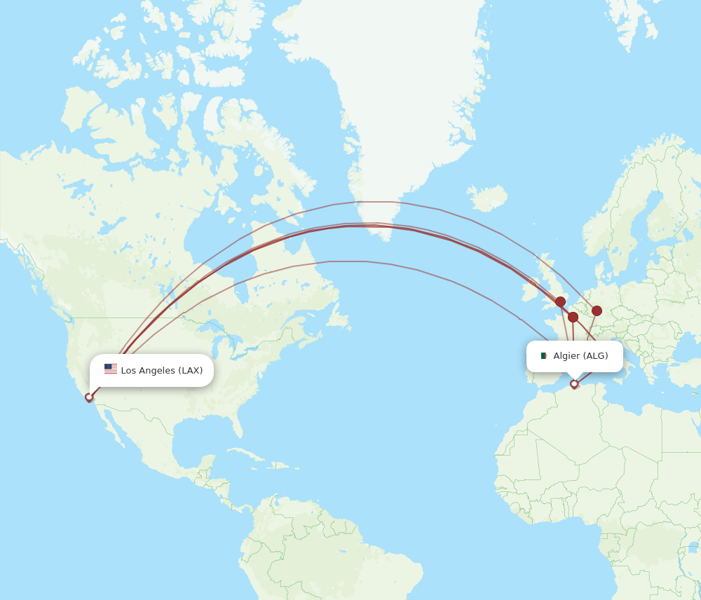 LAX-ALG flight routes