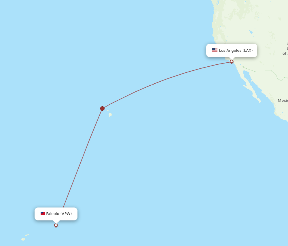 LAX-APW flight routes