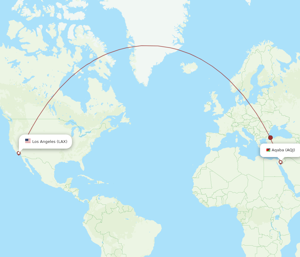 LAX-AQJ flight routes
