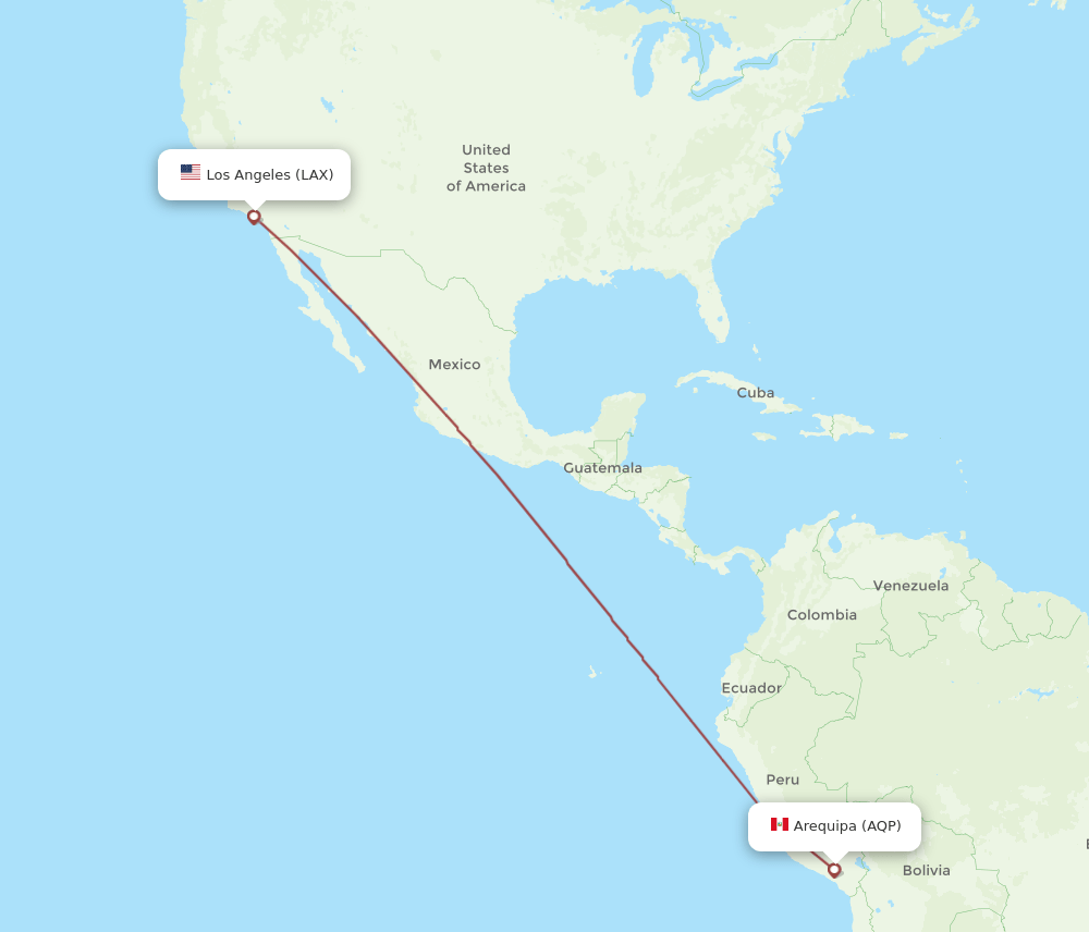 LAX-AQP flight routes