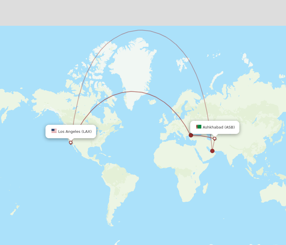 LAX-ASB flight routes