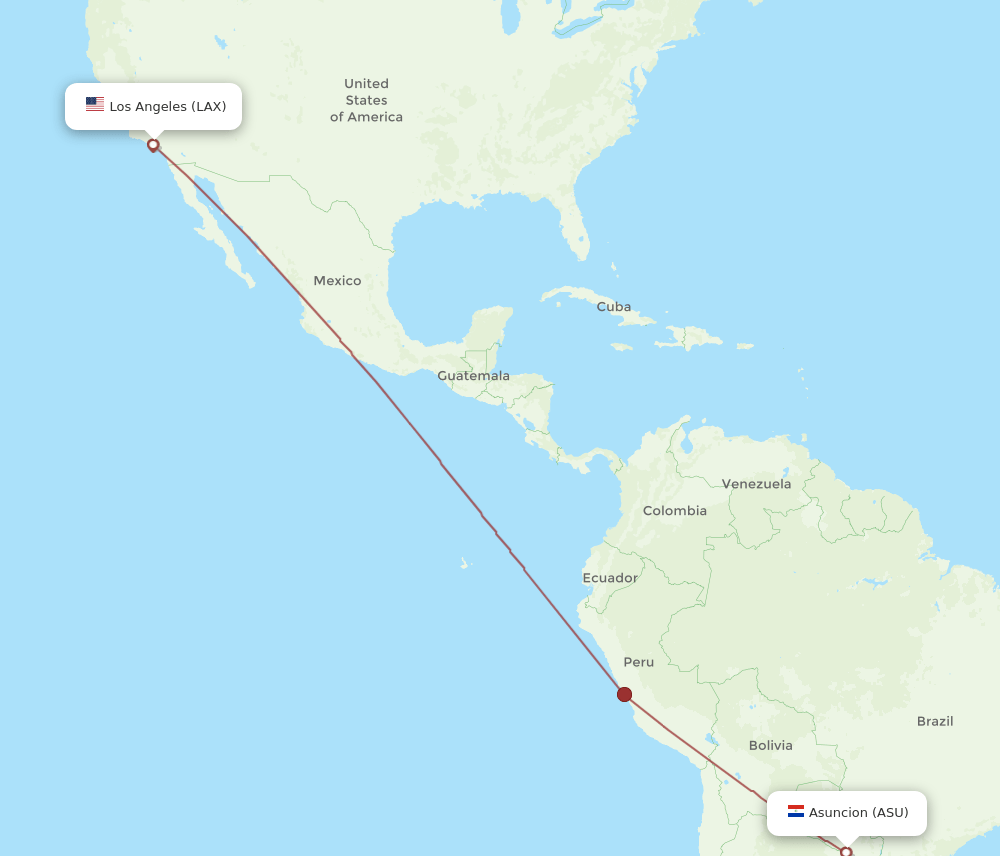 LAX-ASU flight routes
