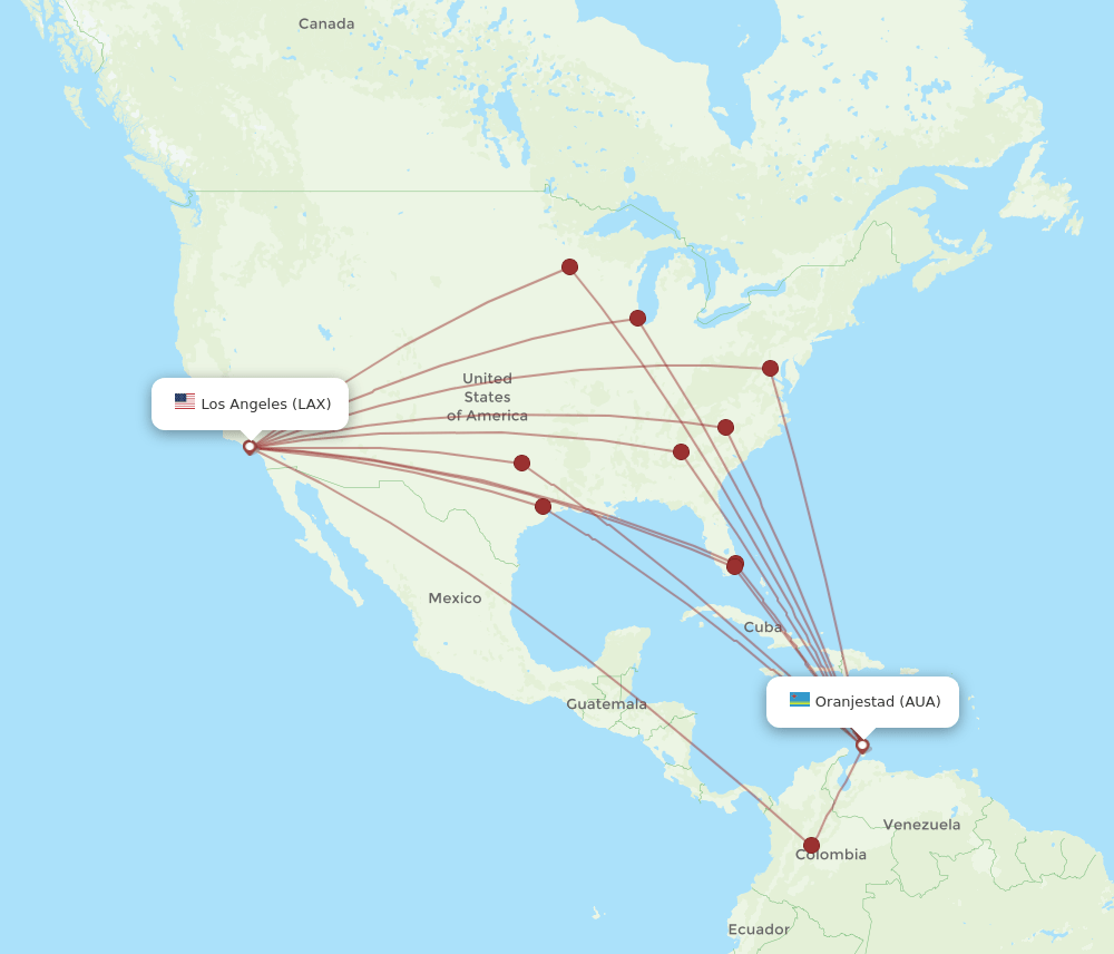 LAX-AUA flight routes