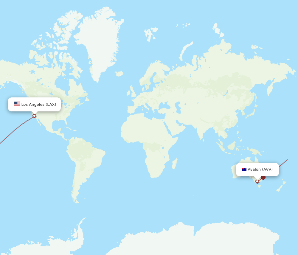 LAX-AVV flight routes