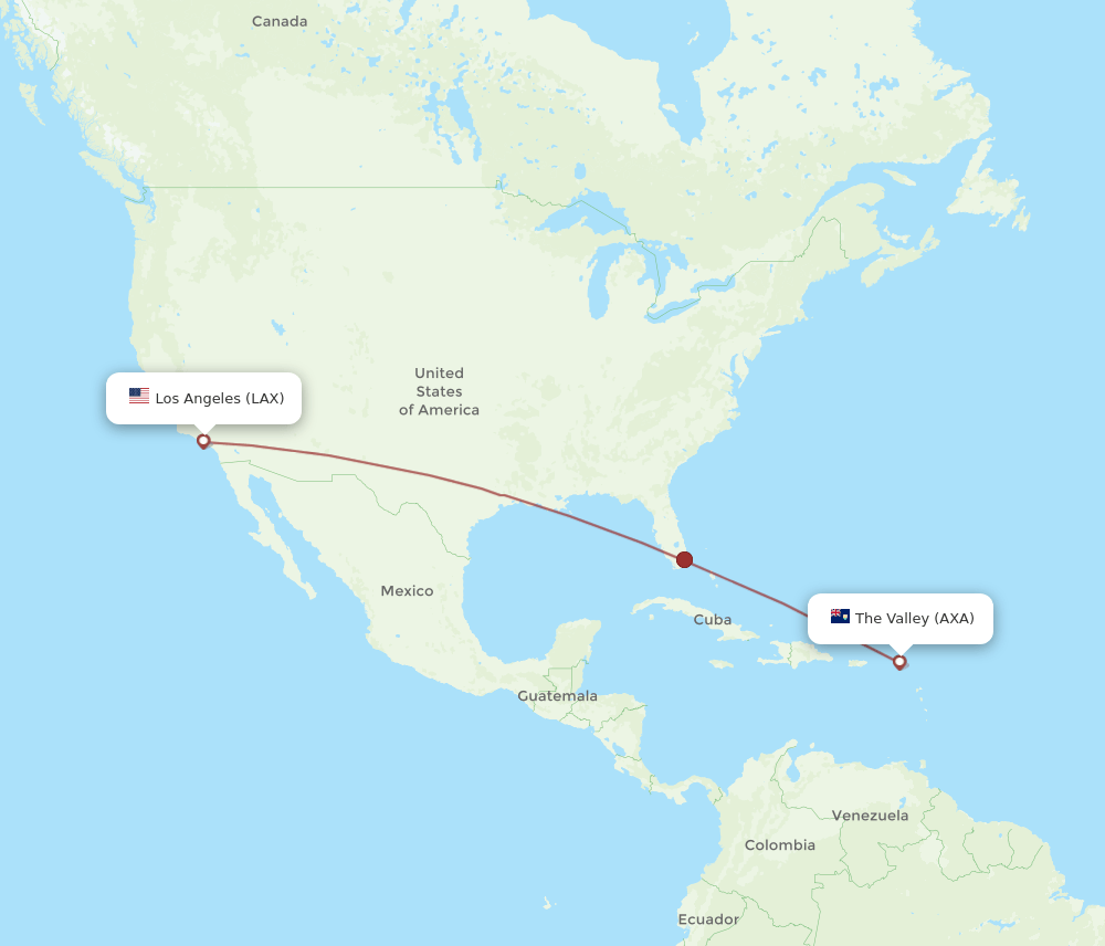 LAX-AXA flight routes