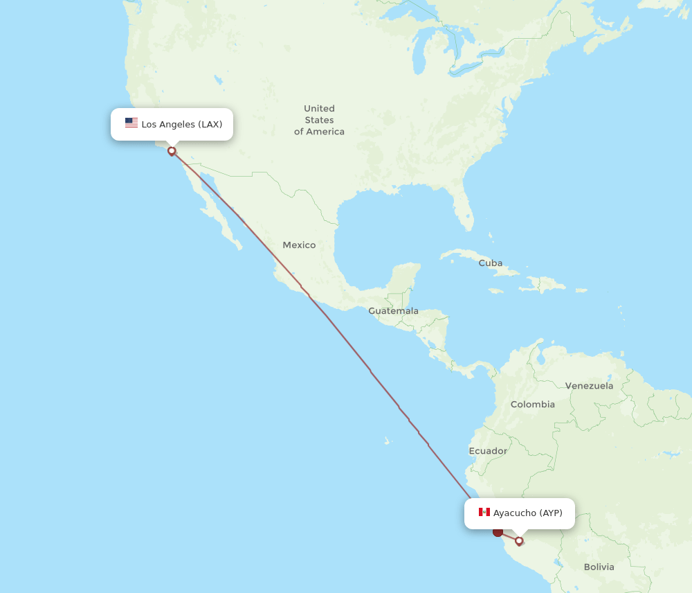 LAX-AYP flight routes