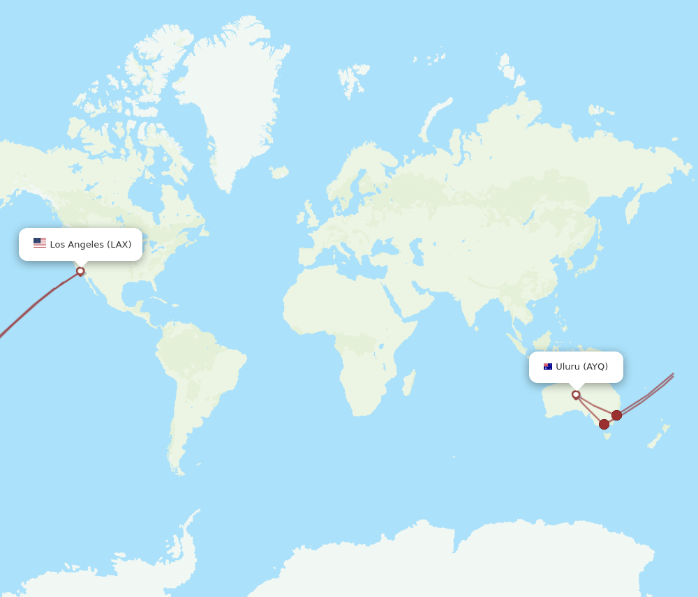 LAX to AYQ flights and routes map