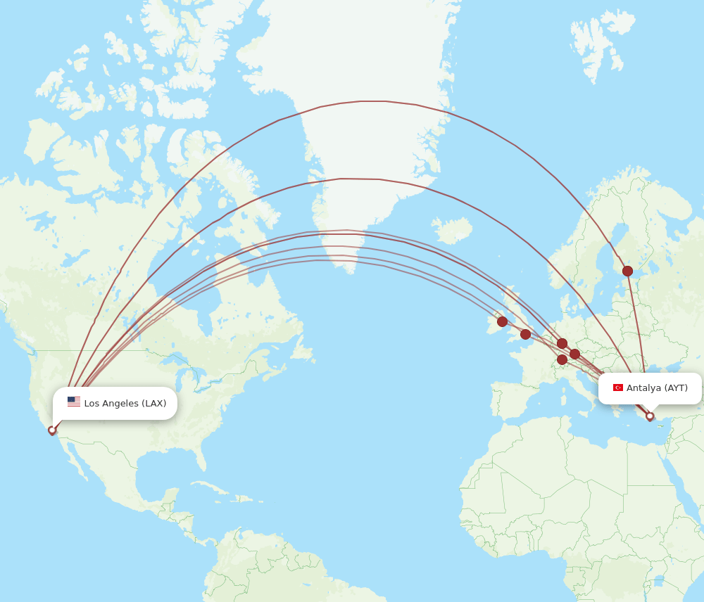 LAX-AYT flight routes