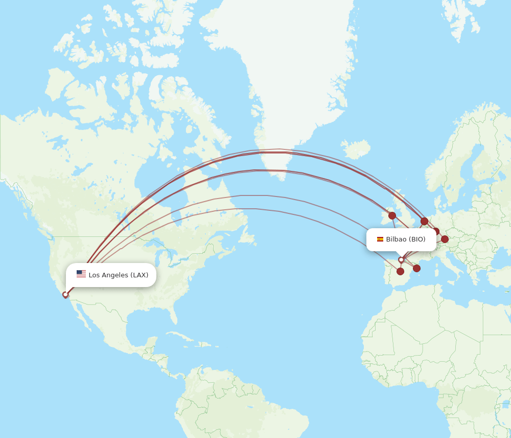 LAX-BIO flight routes