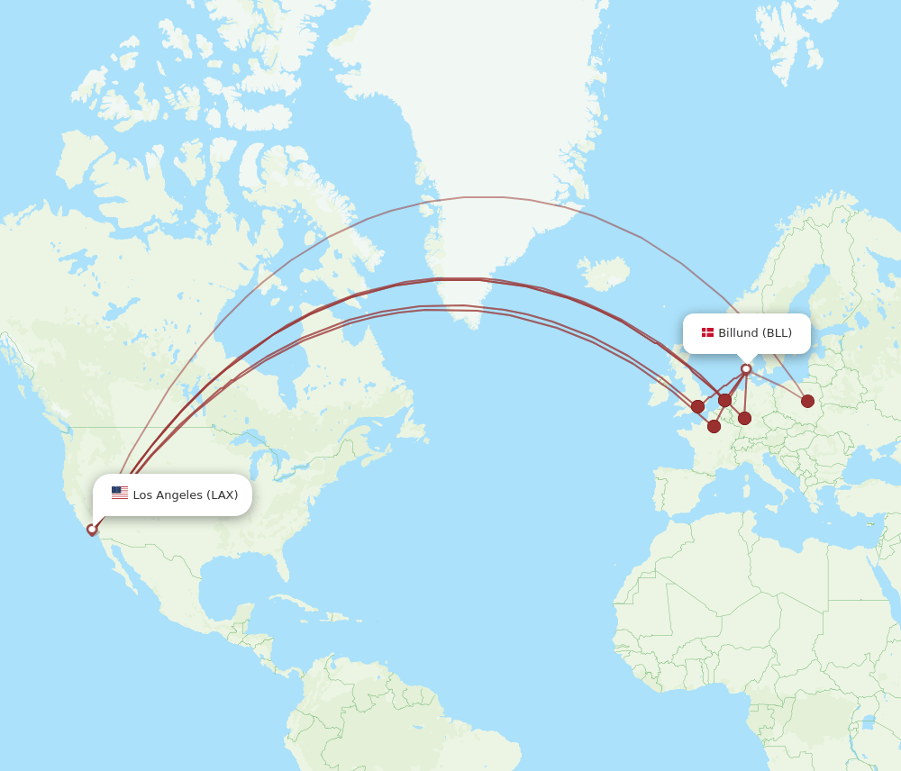 LAX-BLL flight routes
