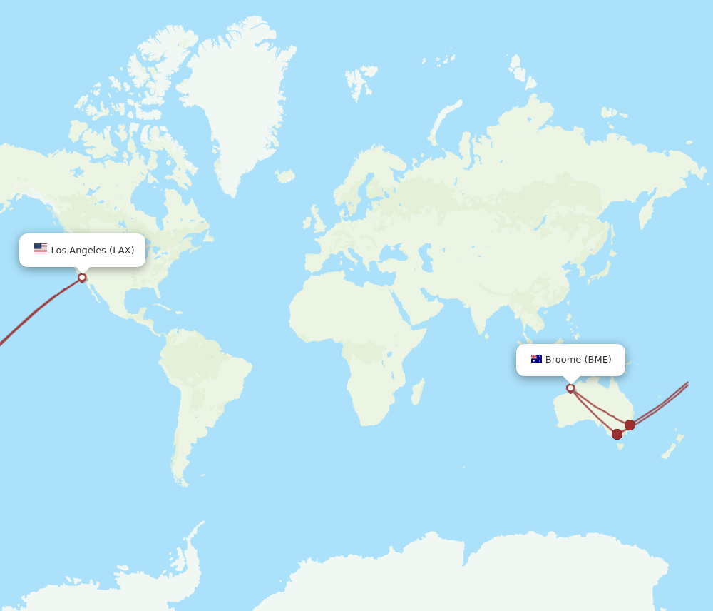 LAX-BME flight routes