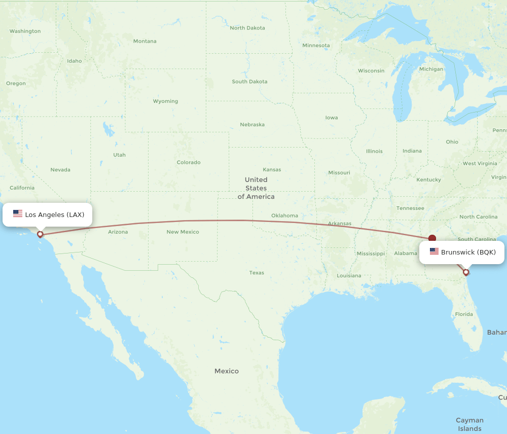 LAX-BQK flight routes