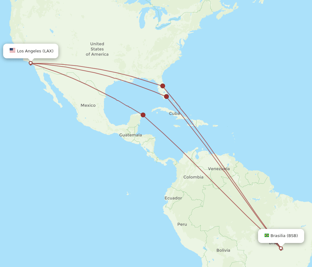 LAX-BSB flight routes