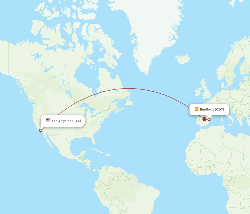 LAX-CDT flight routes