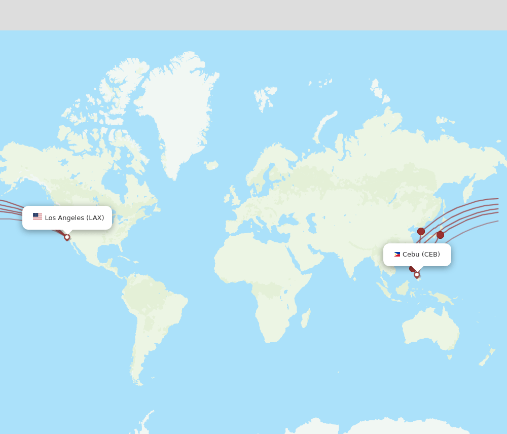 LAX-CEB flight routes