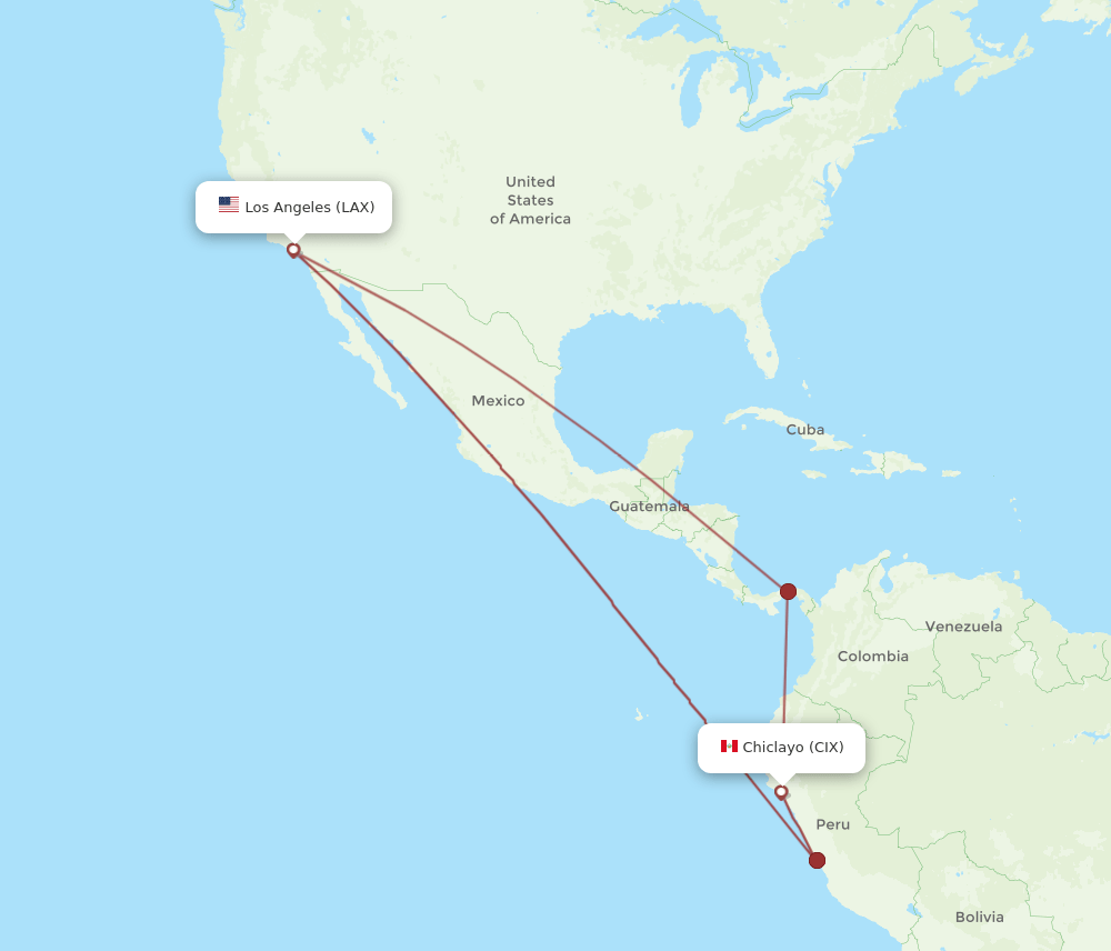 LAX-CIX flight routes