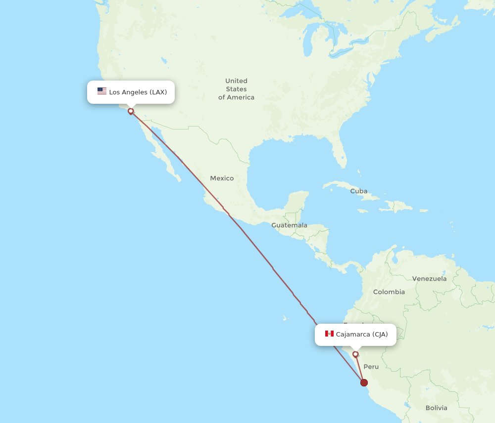 LAX-CJA flight routes