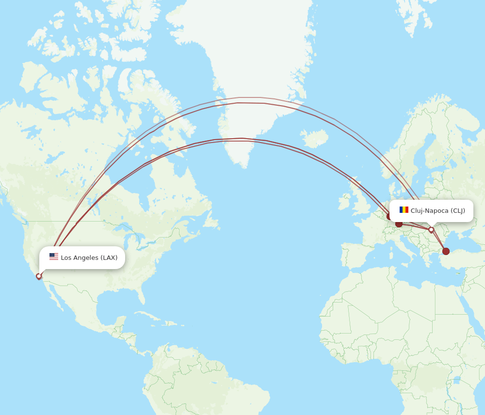 LAX-CLJ flight routes