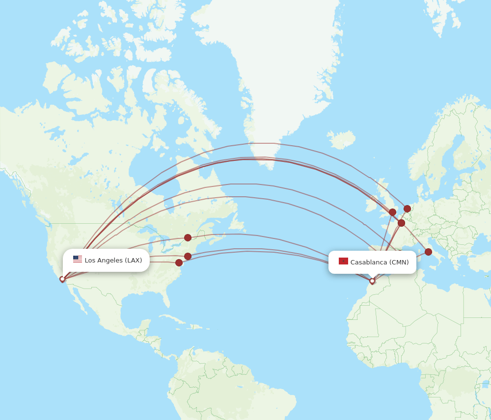 LAX-CMN flight routes