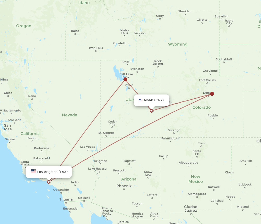 LAX to CNY flights and routes map