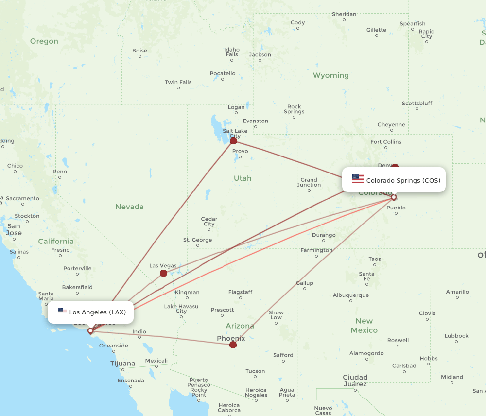 LAX-COS flight routes