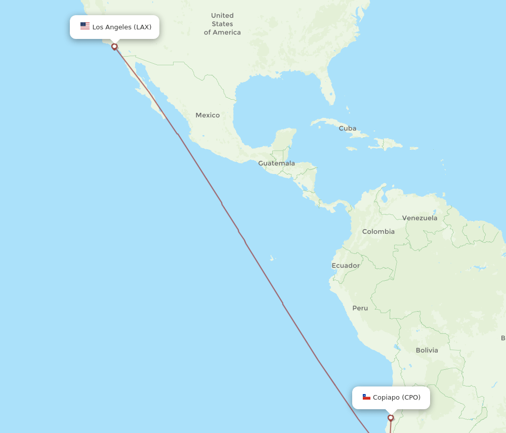 LAX-CPO flight routes