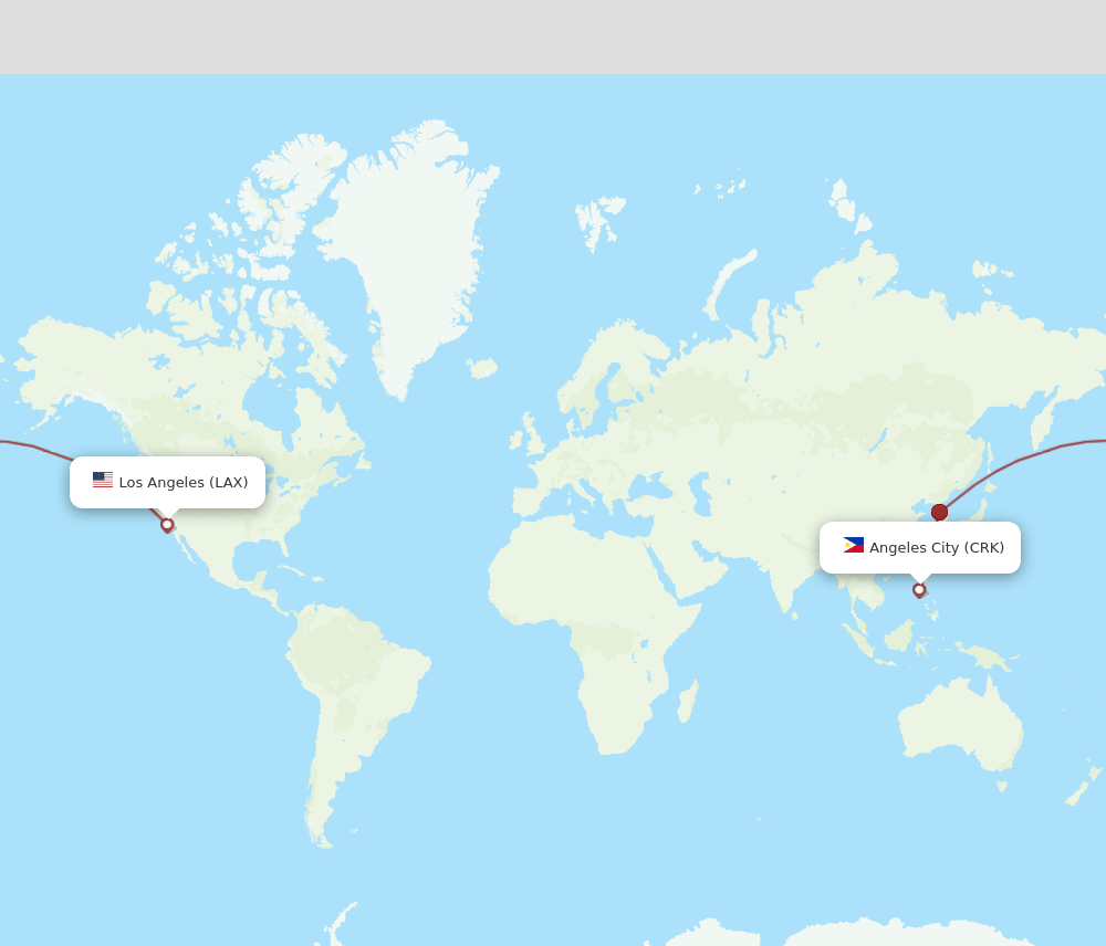 LAX-CRK flight routes